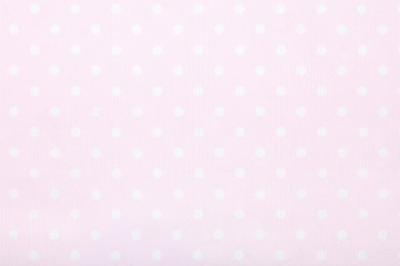 Pink polka dot fabric texture background