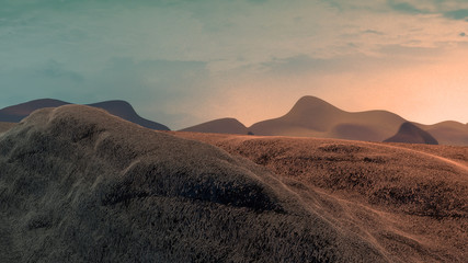 3d rendering picture of beautiful mountain scene