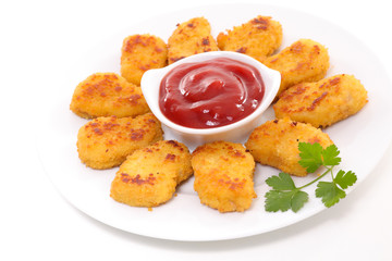 chicken or fish nugget