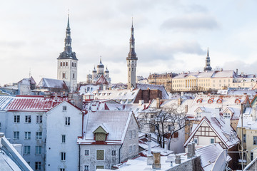 Part of the Tallinn Skyline in the Winter