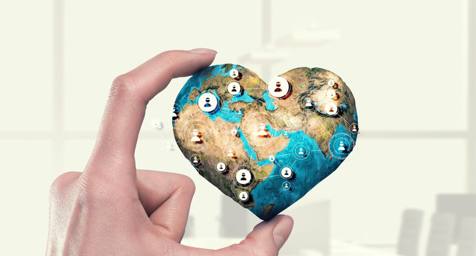 Social connection and networking. Mixed media . Mixed media