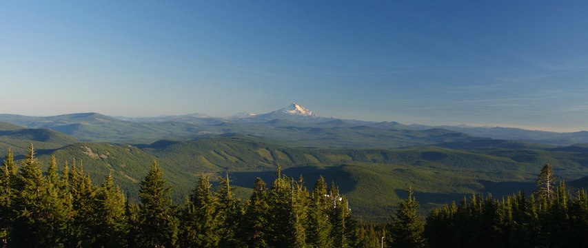 Snow-capped Mountain Panorama Landscape, Mount Jefferson, Oregon, USA