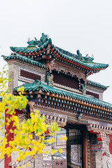 The details of ancient temple building of Kumbum monastery in Qinghai Province, China