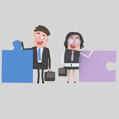 Businesspeople doing a puzzle.
Custom 3d illustration / design : Can't find what you are looking for? contact me! I can create exactly what you need.