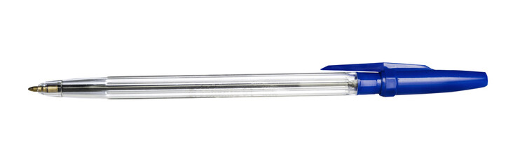 Isolated ballpoint pen with blue cap  on white background - Powered by Adobe