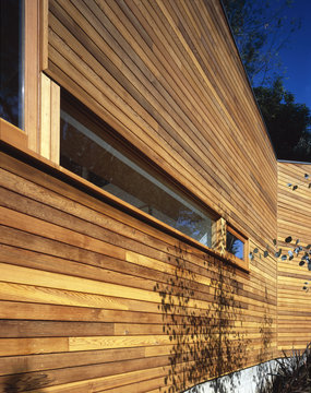 Wooden cladded house exterior