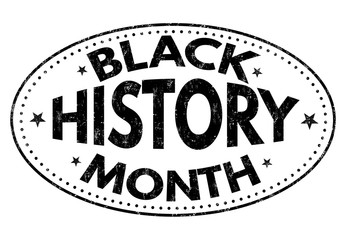 Black history month sign or stamp