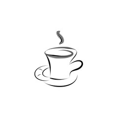 Coffee cup vector illustration, glass coffee cup icon, coffee mug