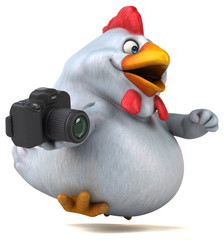 Fun chicken - 3D Illustration