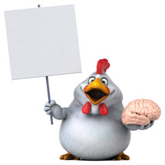 Fun chicken - 3D Illustration