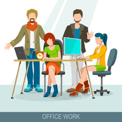 Teamwork concept. Business meeting, brainstorming and discussion