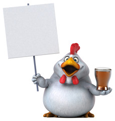 Fun chicken - 3D Illustration