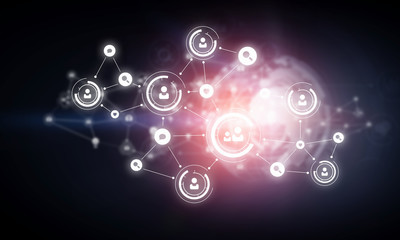 Social network background . Mixed media