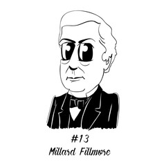 Cartoon Caricature Character Historical Portrait US Presidents Comic Emoticon