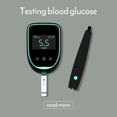 device for measuring blood sugar. glucose meter
