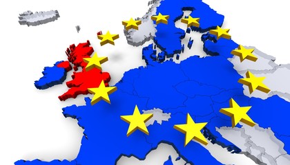 Obraz premium brexit eu map 3d