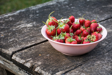Fresh Strawberry on wooden background
