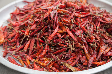 dried chilli on tray