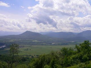 Obraz premium Caucasus mountains, in Adygea, Russia