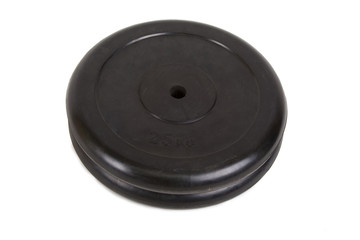 Barbell weight plates discs isolated on white background