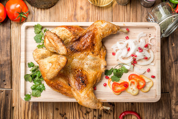 Georgian roasted chicken with grilled vegetables