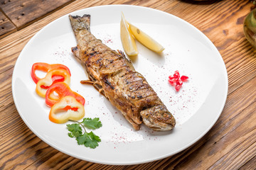 Fish dish - fried  fillet with vegetables