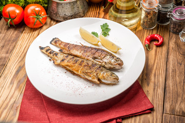 Fish dish - fried  fillet with vegetables