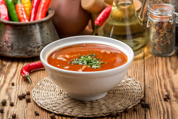 Kharcho soup with meat and rice