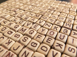 Background with the words I LOVE YOU from the letters on the dic