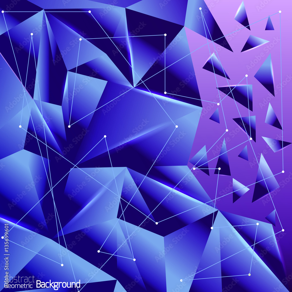 Poster abstract geometric background in polygonal style. vector illustr