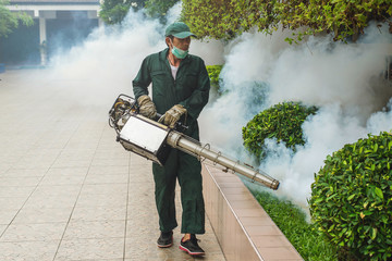 Fogging to eliminate mosquito for preventing spread dengue fever and virus zika