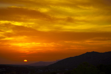 Beautiful sunset in Catalonia, Spain