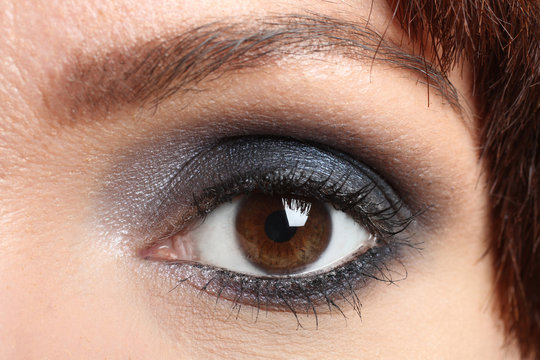 Makeup of a female eye. Close up