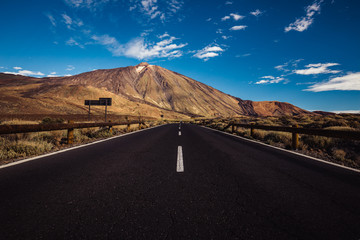 Road towards to a mountain