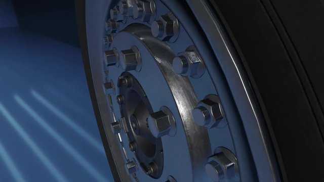 Animazione di equilibratura una ruota di automobile in 3D