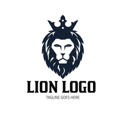 Obraz premium Lion logo design template, Lion king logo, Lion head logo, Vector illustration