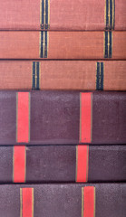 red old books spines background