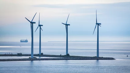 Fotobehang turbines on island of offshore wind farm © vvoe