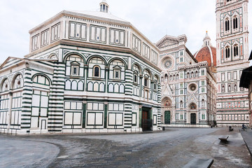 Square San Giovanni in Florence in morning