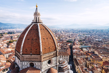 Fototapeta na wymiar view of Duomo and Florence skyline from Campanile