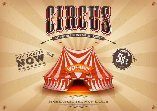 Vintage Old Horizontal Circus Poster
