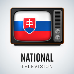 Round glossy icon of Slovakia