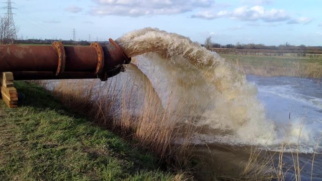 Flood pumps at high rate in Somerset UK