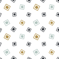 Seamless hand drawn geometric tribal pattern with random squares. Vector navajo design.