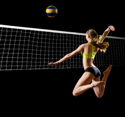 Young woman beach volleyball player