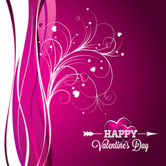Vector Valentines Day illustration with typography design on violet background.