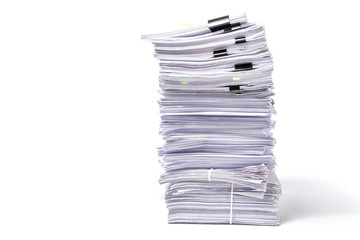 Stack of Documents isolated on white background