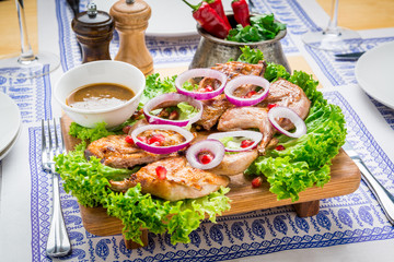 Grilled quails, Georgian cuisine