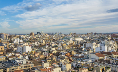Valencia city aerial view from Metropolitan cathedral
