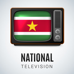 Round glossy icon of Suriname